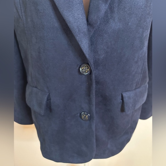 Isaac Mizrahi Navy soft Suede Blazer new and never worn - Picture 2 of 5